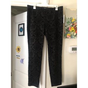 Black velvet and cotton slacks